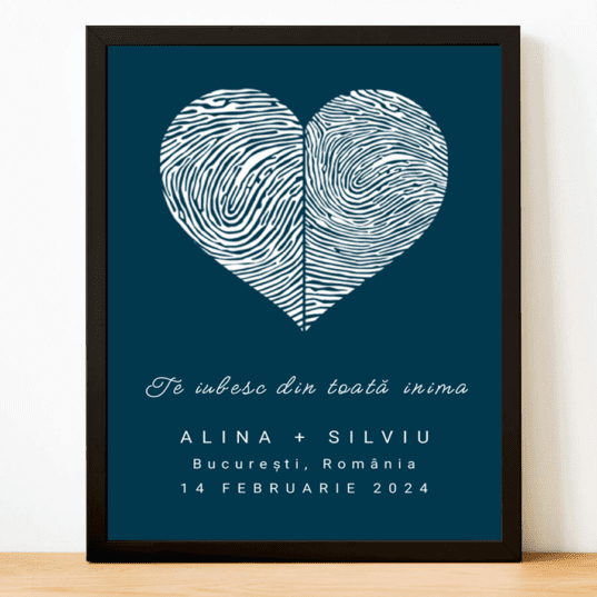 Tablou personalizat / Canvas fingerprints Art - Blue Navy